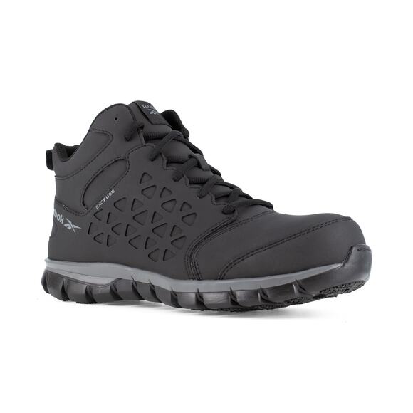 Reebok Men's 12W Gray Sublite Cushion Work Athletic Mid Cut Work Shoes LE3-2 - Picture 1 of 8